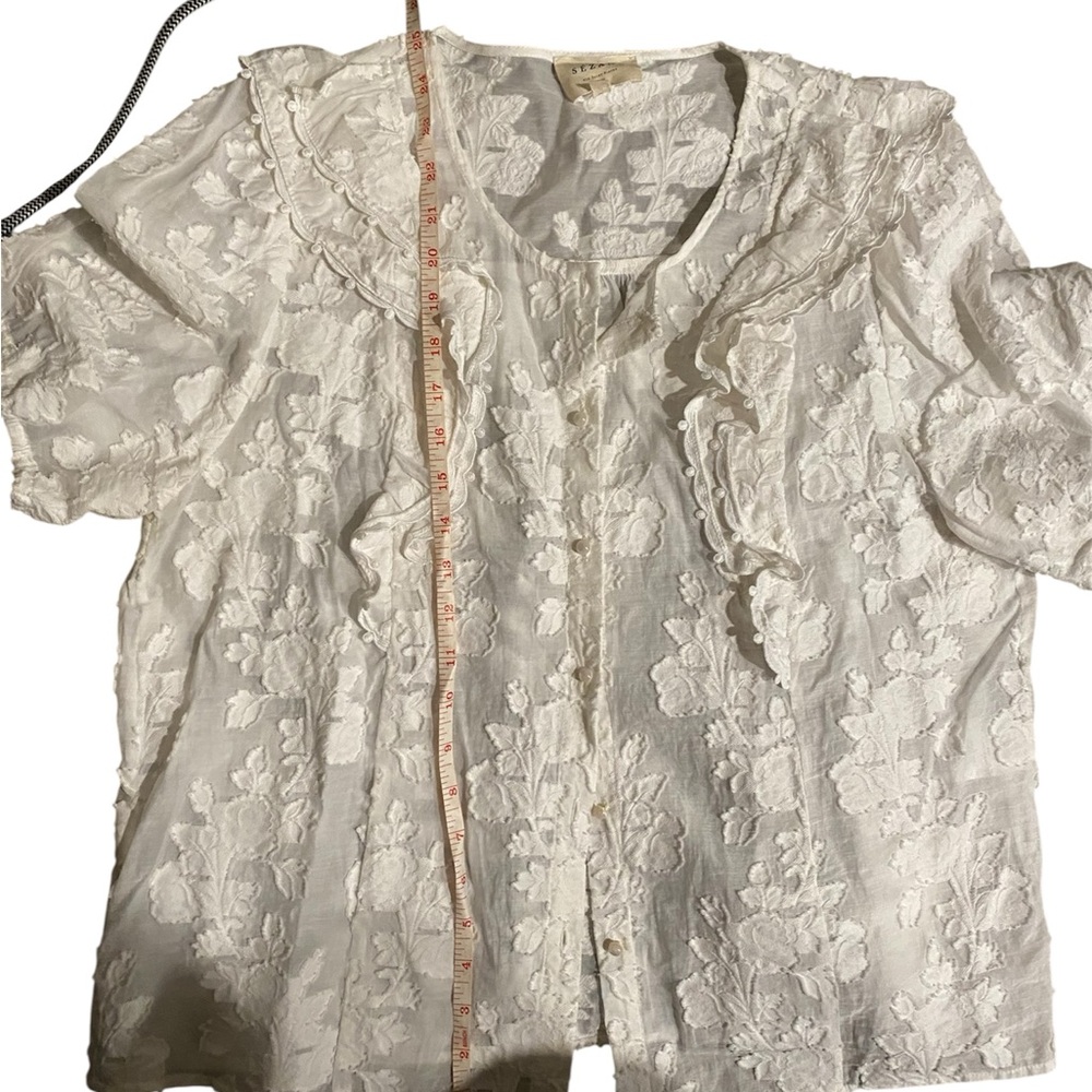 Sezane Jordanna White Floral Lace Blouse - Picture 7 of 7